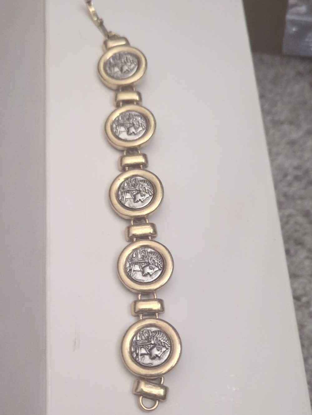 Two-Tone Coin Link Bracelet - Gold and Silver Women’s Jewelry